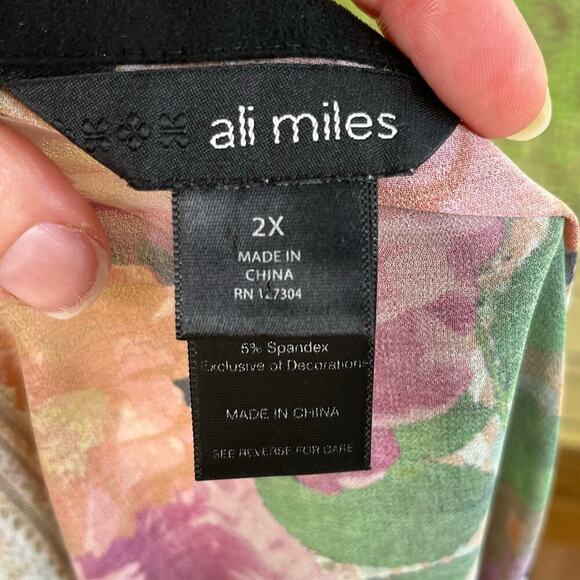 Ali Miles Women's Colorful Floral Boho Top Size 2X - Picture 8 of 10